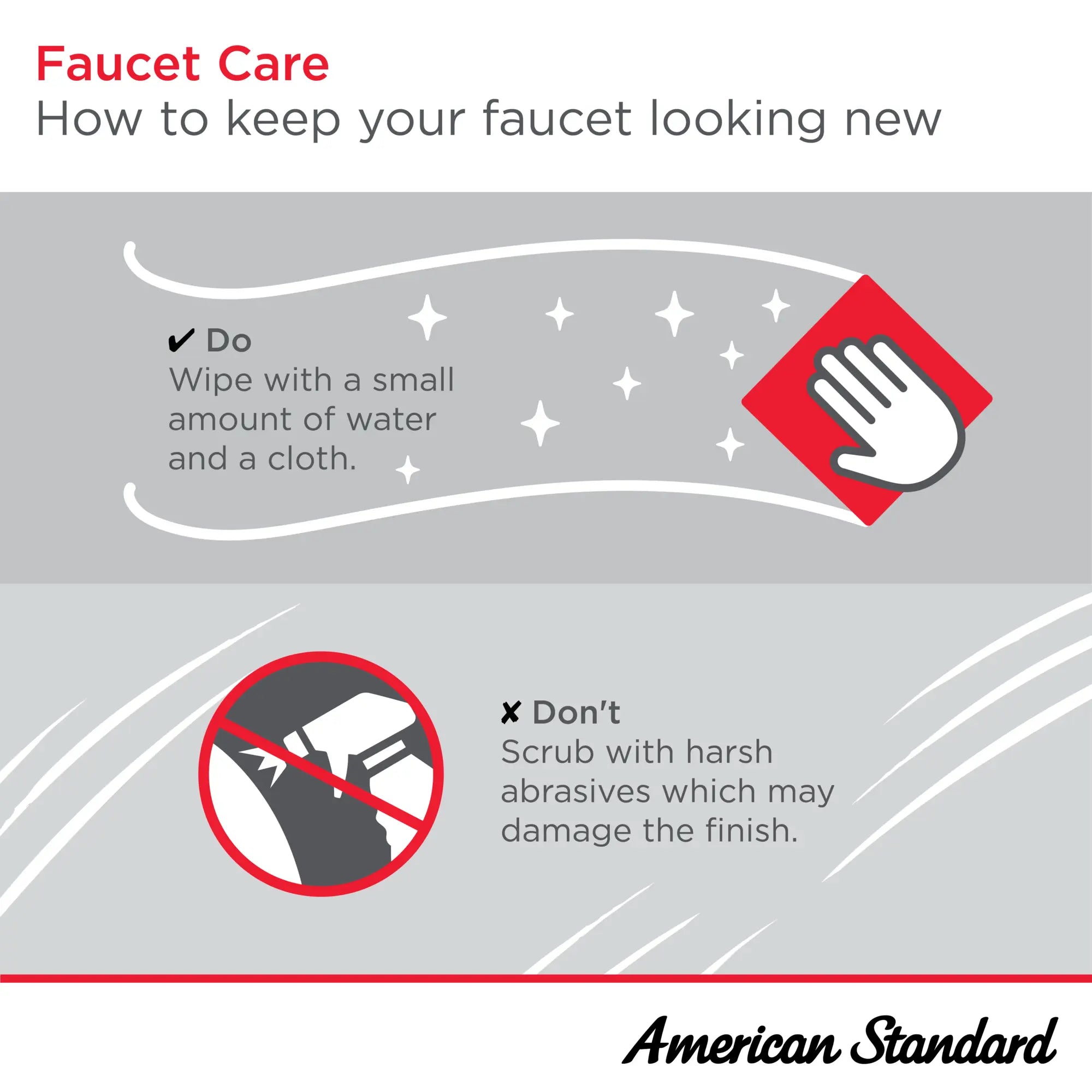 Mezcladora monomando Fairbury 2S // CROMO // 269014_UseCare_Infographic_Faucets_0001_AUG2025_0_CDNwebp.webp