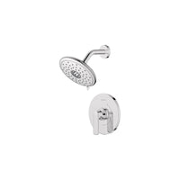 Aspirations 1.8 gpm/6.8L/min Shower Trim Kit With Water-Saving Showerhead and Double Ceramic Pressure Balance Cartridge With Lever Handle // CHROME // 166453_Aspirations_SiloLeft_tu061507.002_0001_Feb2023_CDNwebp.webp