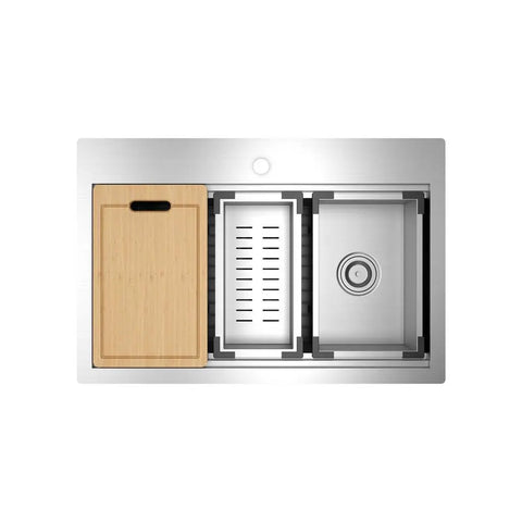 Tarja para cocina Chive® de acero inoxidable de 839 x 559 mm