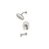 [TU061508.295] Aspirations 1.8 gpm/6.8 L/min Tub and Shower Trim Kit With Water-Saving Showerhead and Double Ceramic Pressure Balance Cartridge With Lever Handle - Polished Chrome