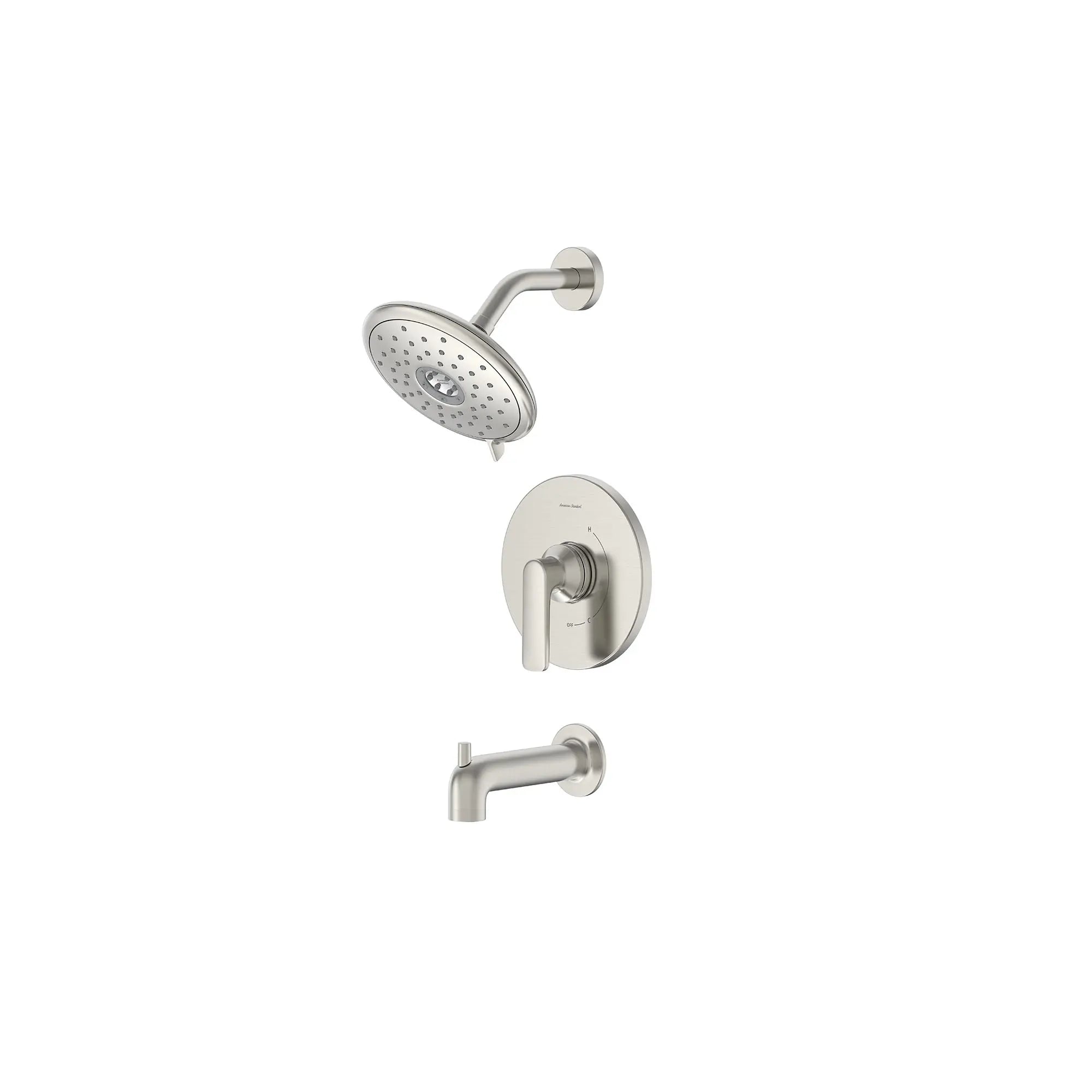 Kit de regadera con salida de tina Aspirations™ // TUB & SHOWER / BRUSHED NICKEL // 168510_Aspirations_SiloLeft_tu061508.295_0001_Feb2023_0_CDNwebp.webp