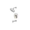 Aspirations 1.8 gpm/6.8 L/min Tub and Shower Trim Kit With Water-Saving Showerhead and Double Ceramic Pressure Balance Cartridge With Lever Handle // BRUSHED NICKEL // 168510_Aspirations_SiloLeft_tu061508.295_0001_Feb2023_CDNwebp.webp