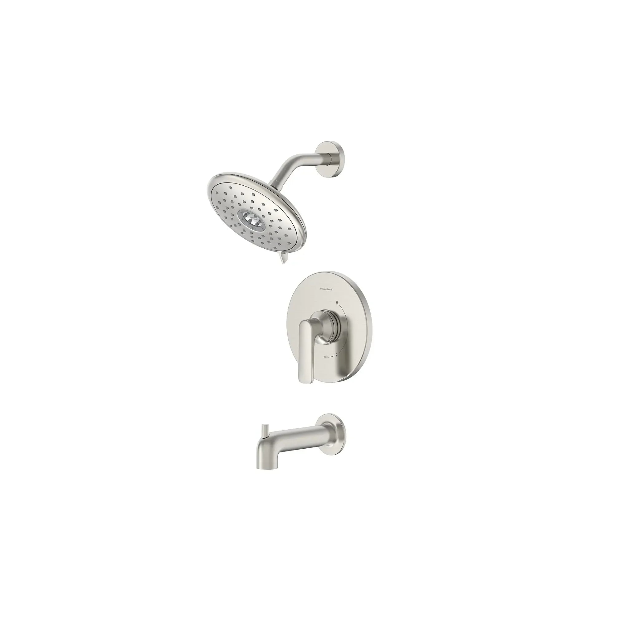 Kit de regadera con salida de tina Aspirations™ // TUB & SHOWER / BRUSHED NICKEL // 168510_Aspirations_SiloLeft_tu061508.295_0001_Feb2023_CDNwebp.webp
