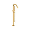 Contemporary Round Freestanding Bathtub Filler With Lever Handle Faucet for Flash® Rough-In Valve // BRUSHED COOL SUNRISE // 168718_Contemporary_SiloRight_T064951.GN0_0001_Mar2023_CDNwebp.webp
