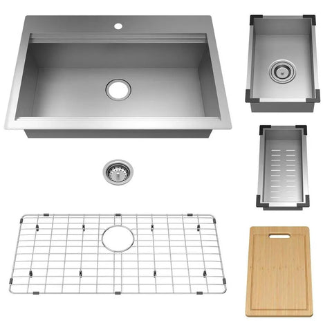 Tarja para cocina Chive® de acero inoxidable de 839 x 559 mm
