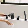 Aspirations 4-Hole 2-Handle Deck Mount Roman Tub Faucet  With Lever Handles and Personal Shower // MATTE BLACK // 231953_Aspirations_Lifestyle_T061901.243_0001_Nov2023_CDNwebp.webp