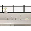 Aspirations 4-Hole 2-Handle Deck Mount Roman Tub Faucet  With Lever Handles and Personal Shower // BRUSHED NICKEL // 233896_Aspirations_EnvironmentCloseUp_T061901.295_0001_Nov2023_CDNwebp.webp