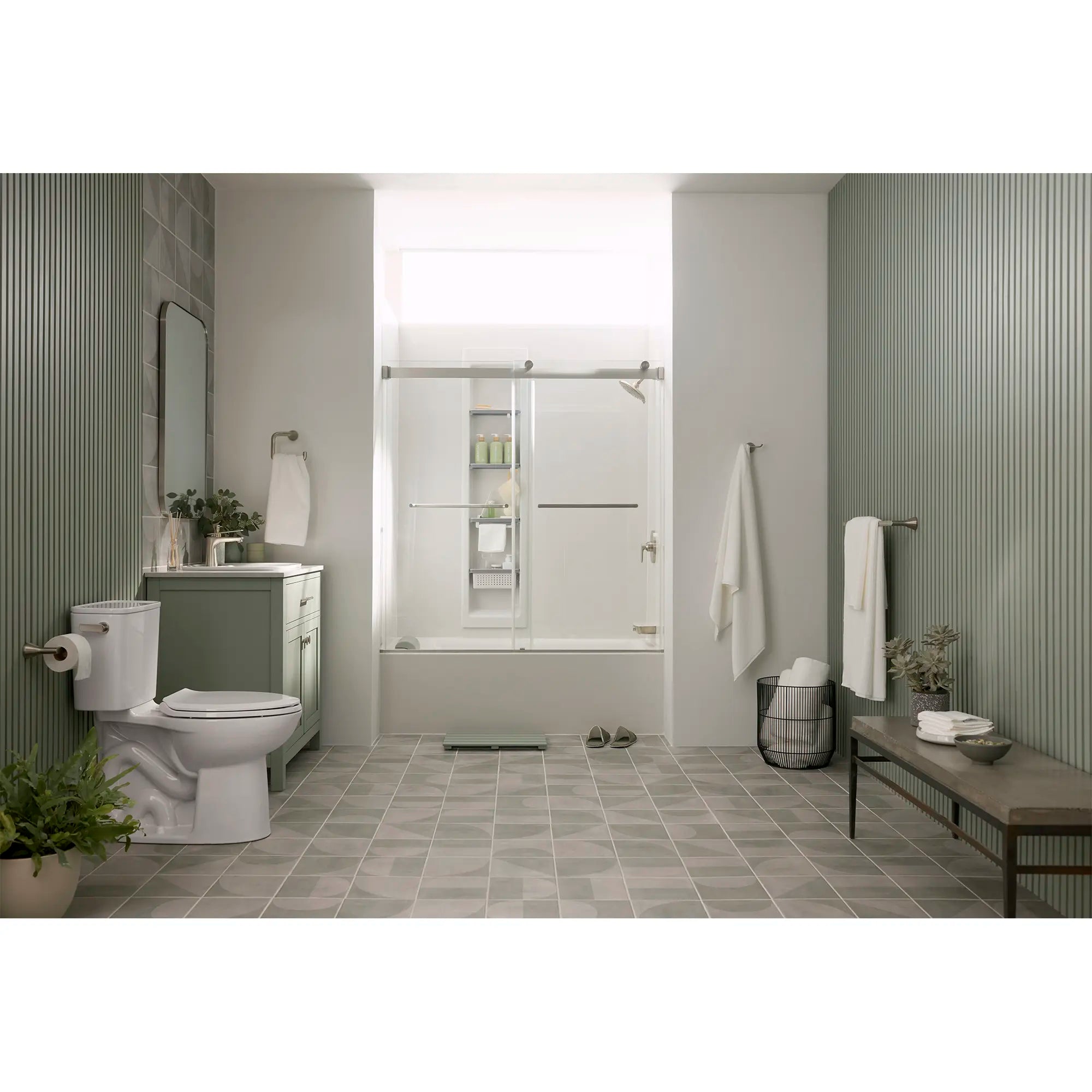 Monomando para lavabo Aspirations™ // BRUSHED NICKEL // 233927_Aspirations_EnvironmentFull_250AA809.020_706110.295_AM00853400.295_7194000_7192000_7181000_2952BWT32.020_2964102.020_7381987-100.295_0001_Nov2023_CDNwebp.webp