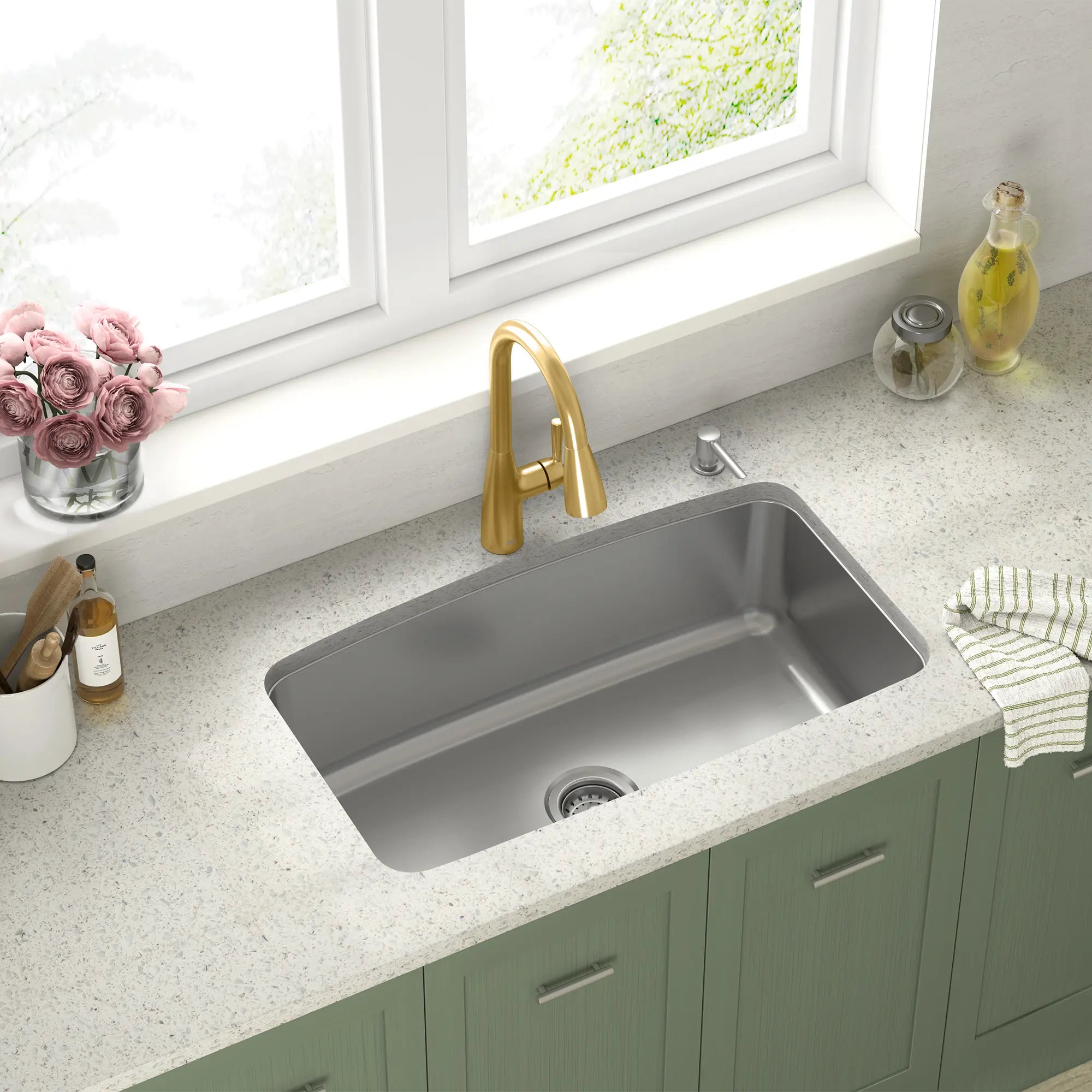 Mezcladora monomando Fairbury 2S // BRUSHED COOL SUNRISE // 263246_Fairbury_EnvironmentCloseUp_7418300GN0_0002_May2025_CDNwebp.webp