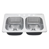 Colony® 33 x 22-Inch Stainless Steel 3-Hole Topmount Double-Bowl Kitchen Sink With Colony® PRO Single Control Faucet System // STAINLESS STL // 48759_20DB8332283S075_CDNwebp.webp