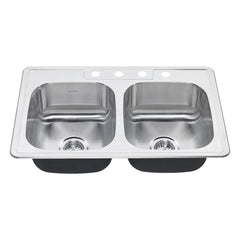 Colony® 33 x 22-Inch Stainless Steel 3-Hole Topmount Double-Bowl Kitchen Sink With Colony® PRO Single Control Faucet System // STAINLESS STL // 48759_20DB8332283S075_CDNwebp.webp