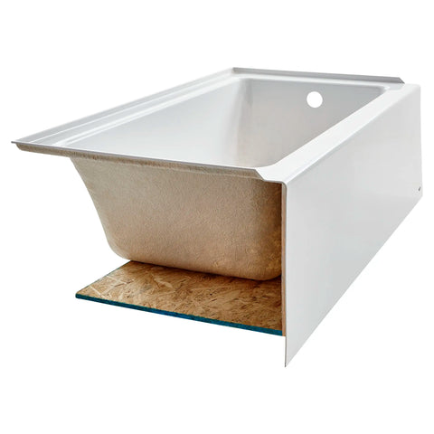 Tina Studio® de 1524 x 813 mm con faldón y desagüe a la derecha integrado