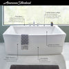 [2691004.020] Townsend® 68 x 36-Inch Freestanding Bathtub Center Drain With Integrated Overflow - White