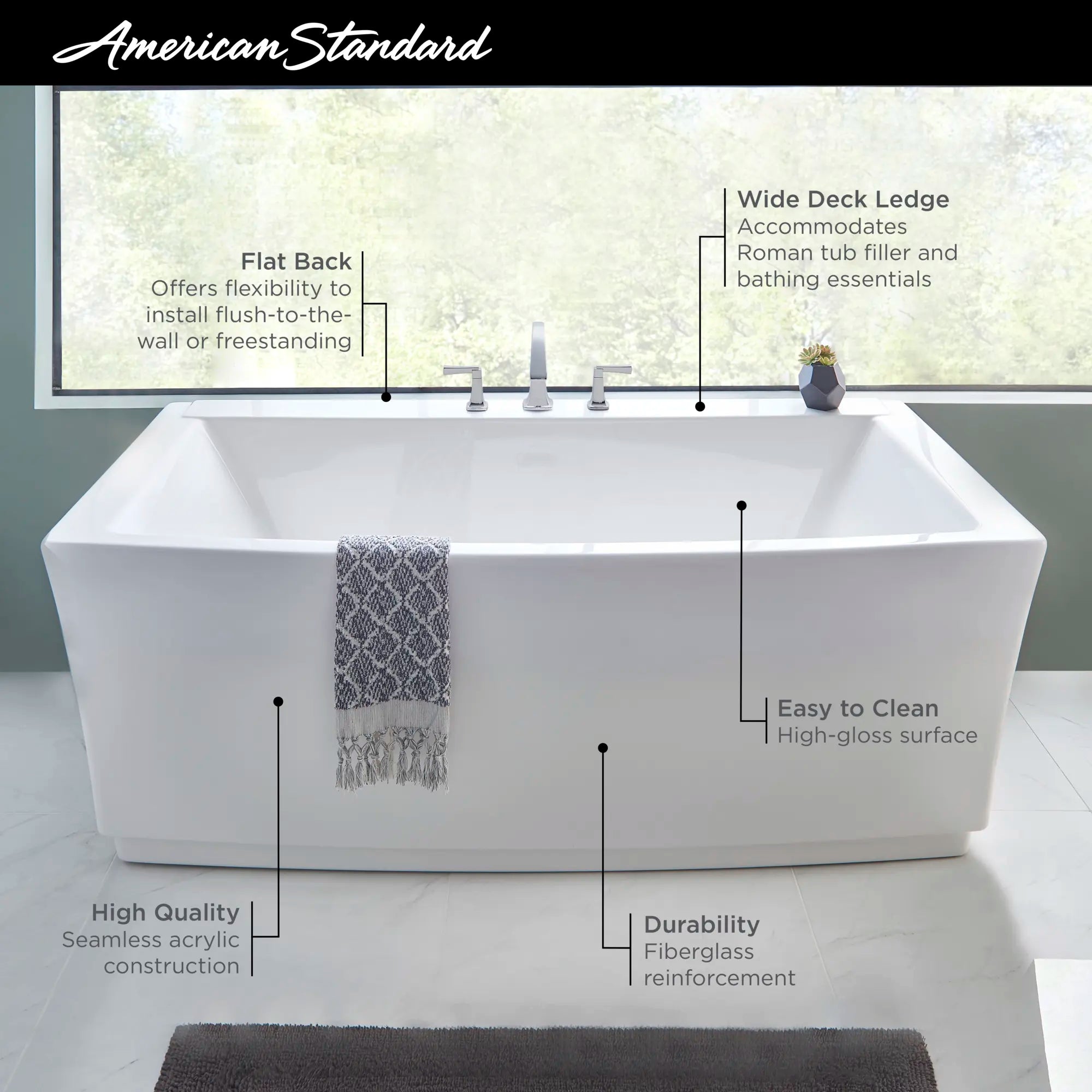 Tina Freestanding Townsend® de 1728 x 915 mm desagüe central con desbordamiento integrado // BLANCO // 68194_2019_AS_Townsend_FST_Infographic_F1-1_0_CDNwebp.webp