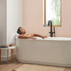 Contemporary Round Freestanding Bathtub Filler With Lever Handle Faucet for Flash® Rough-In Valve // MATTE BLACK // 99322_L-2549004020_T064951243_3_CDNwebp.webp